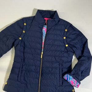 Lilly Pulitzer Puffer Coat with Snap Off Sleeves